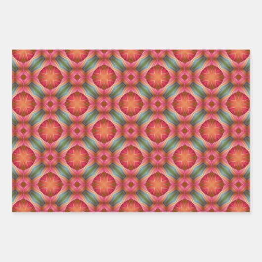 モダン抽象芸術カラフルトレンディーシック幾何 ラッピングペーパーシート (正面2)