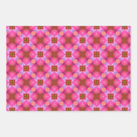 モダン抽象芸術カラフルトレンディーシック幾何 ラッピングペーパーシート (正面)