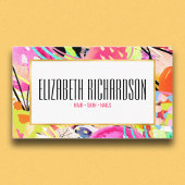 モダン抽象芸術カラフルネオンはっきりした鮮やか 名刺