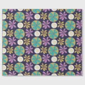 モダン抽象芸術カラフルフローラ ラッピングペーパー (フラット)