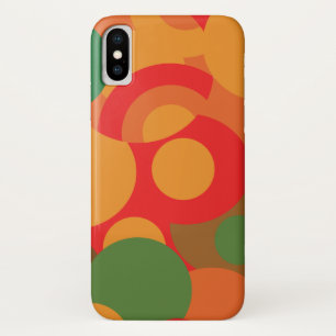 モダン抽象芸術カラフルレトロパターン iPhone X ケース