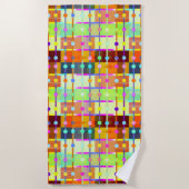 モダン抽象芸術カラフル柄ビーチタオル ビーチタオル (正面)