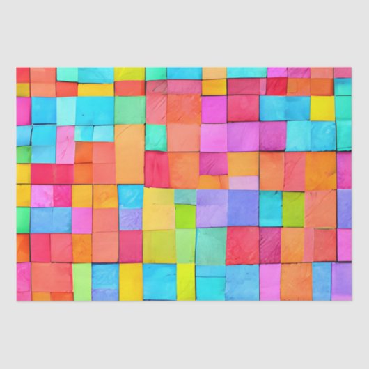 モダン抽象芸術カラフル水彩美術おもしろい作家 薄葉紙 (正面)