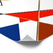 モダン抽象芸術カラフル金ゴールド ポスター (角)