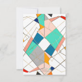 モダン抽象芸術カラフル金ゴールド 招待状 (裏面)