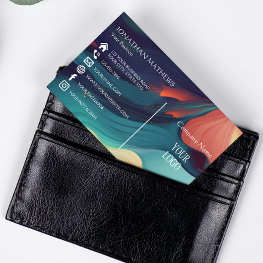 モダン抽象芸術カラフル1 名刺