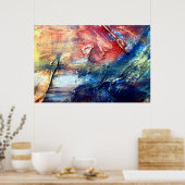 モダン抽象芸術カラフル ポスター (キッチン)