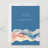 モダン抽象芸術カラー波ブ結婚ルー 招待状 (裏面)
