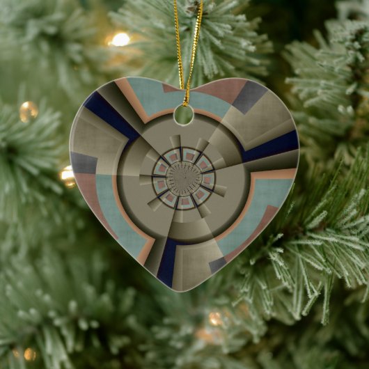 モダン抽象芸術カラー調和フラクタルアートグラフィック セラミックオーナメント (ツリー)