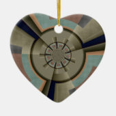 モダン抽象芸術カラー調和フラクタルアートグラフィック セラミックオーナメント (正面)