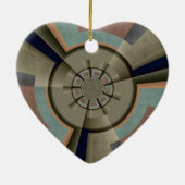 モダン抽象芸術カラー調和フラクタルアートグラフィック セラミックオーナメント (裏面)