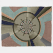 モダン抽象芸術カラー調和フラクタルアートグラフィック フリースブランケット (正面(横))