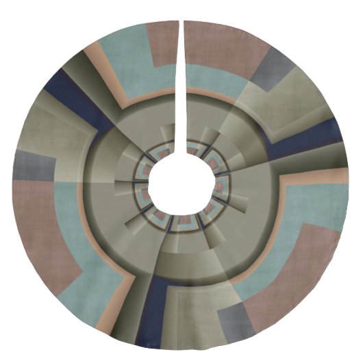 モダン抽象芸術カラー調和フラクタルアートグラフィック ブラッシュドポリエステルツリースカート (正面)