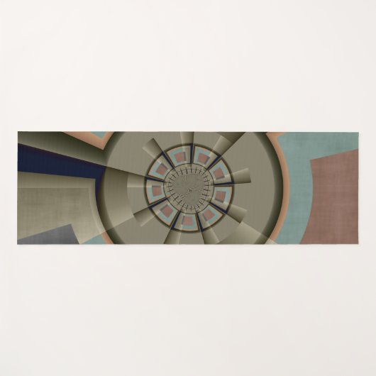 モダン抽象芸術カラー調和フラクタルアートグラフィック ヨガマット (正面(横))