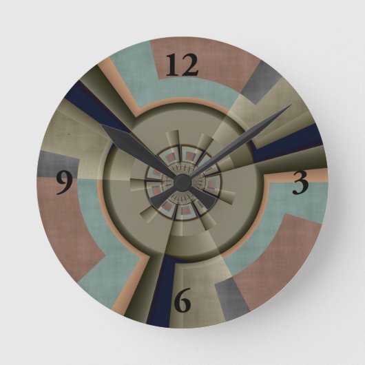 モダン抽象芸術カラー調和フラクタルアートグラフィック ラウンド壁時計 (正面)