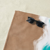 モダン抽象芸術カリブのターコイズシーショア ビーチタオル (インサイチュ)