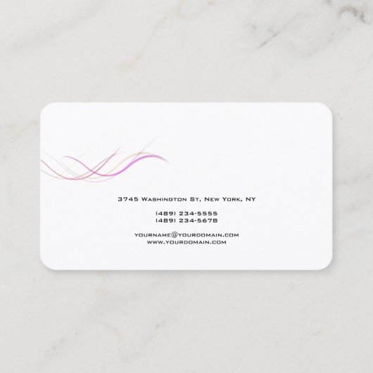 モダン抽象芸術カースタイリッシュブトレンディー 名刺 (裏面)