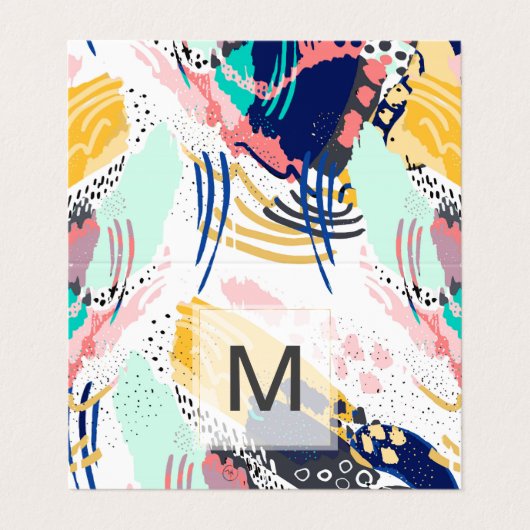 モダン抽象芸術クリエイティブストローク 名刺 (外部フラット)