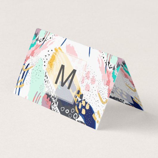 モダン抽象芸術クリエイティブストローク 名刺 (正面)