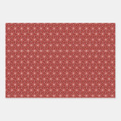 モダン抽象芸術クリスマス：赤と緑のデザイン ラッピングペーパーシート (正面3)