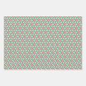 モダン抽象芸術クリスマス：赤と緑のデザイン ラッピングペーパーシート (正面)