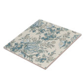 モダン抽象芸術クリームブルーフローラセラミックタイル タイル (側面)