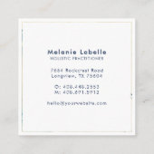 モダン抽象芸術クリーム&ブルーウォーター洗剤 スクエア名刺 (裏面)