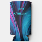 モダン抽象芸術クーラーボックス – ジャストチリンブルー スリム缶クーラー (正面)