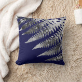 モダン抽象芸術グエレガントレイ水色ファーンネイビー クッション (ブランケット)