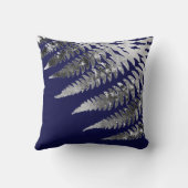 モダン抽象芸術グエレガントレイ水色ファーンネイビー クッション (裏面)