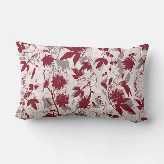 モダン抽象芸術グエレガントレーブルゴーニュフローラ ランバークッション (裏面)