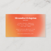 モダン抽象芸術グラデーショアートンクリエイティブオレンジ赤 名刺 (裏面)