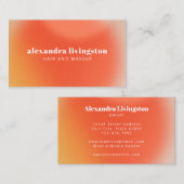 モダン抽象芸術グラデーショアートンクリエイティブオレンジ赤 名刺 (正面/裏面)