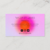 モダン抽象芸術グラデーションオーラピンク 名刺 (裏面)