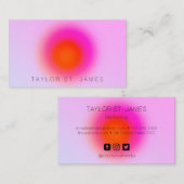 モダン抽象芸術グラデーションオーラピンク 名刺 (正面/裏面)