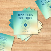 モダン抽象芸術グラデーショントレンディーロゴの追加 スクエア名刺