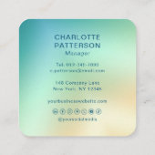 モダン抽象芸術グラデーショントレンディーロゴの追加 スクエア名刺 (裏面)