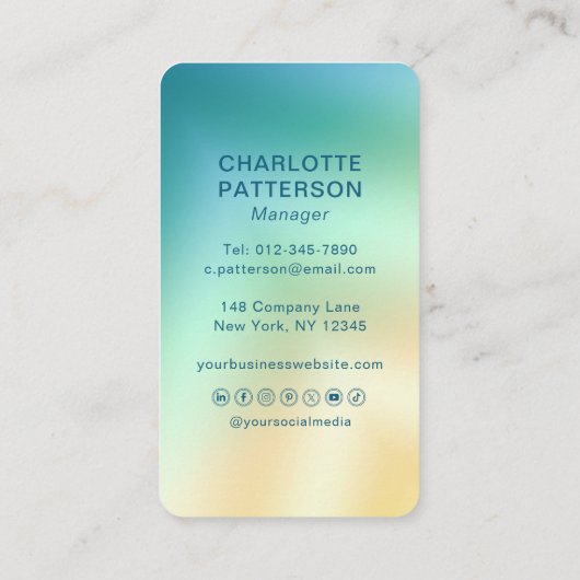 モダン抽象芸術グラデーショントレンディーロゴの追加 名刺 (裏面)