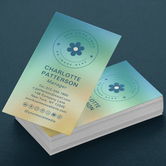 モダン抽象芸術グラデーショントレンディーロゴの追加 名刺
