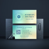 モダン抽象芸術グラデーショントレンディーロゴQRコード 名刺