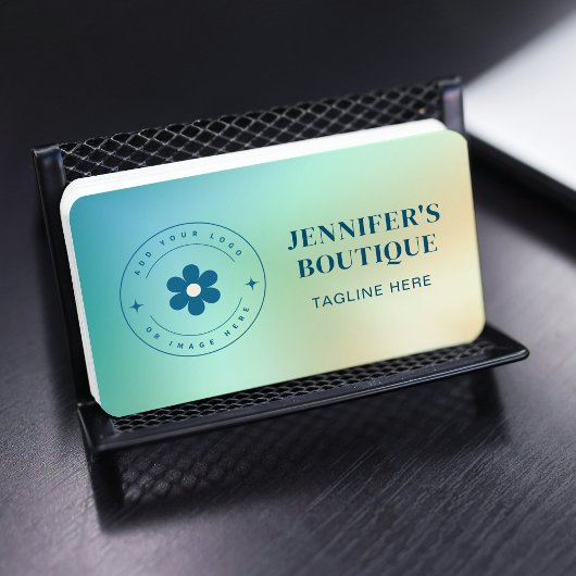 モダン抽象芸術グラデーショントレンディーロゴQRコード 名刺