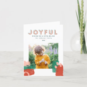 モダン抽象芸術グラフィック（赤）、ピンク+緑の写真 案内状