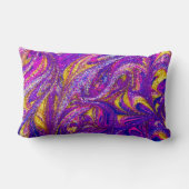 モダン抽象芸術グリッター紫腰枕 ランバークッション (裏面)