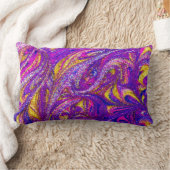 モダン抽象芸術グリッター紫腰枕 ランバークッション (ブランケット)