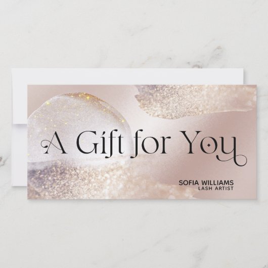 モダン抽象芸術グリッター証明書ギフトカード (正面)