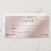 モダン抽象芸術グリッター証明書ギフトカード (裏面)