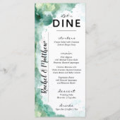モダン抽象芸術グリーンウォーター結婚カラー メニュー (正面)
