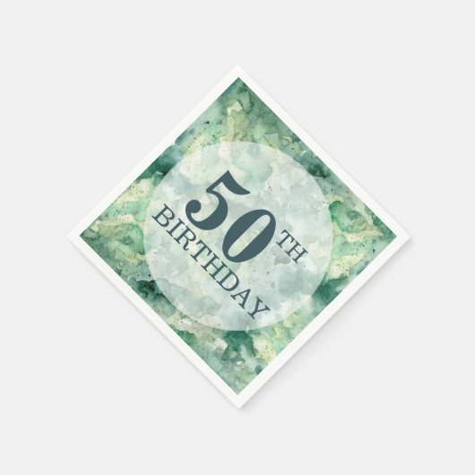 モダン抽象芸術グリーンウォーター誕生日 スタンダードカクテルナプキン (角)