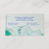 モダン抽象芸術グリーンブルー絵画アクリル 名刺 (裏面)