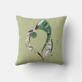 モダン抽象芸術グリーン手書きインクイラストレーション クッション (裏面)